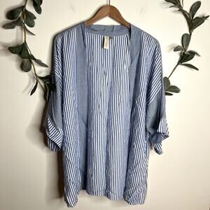 Allison Joy Blue and White Striped Wrap